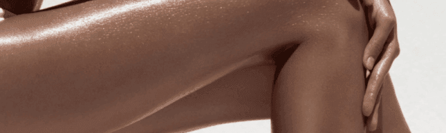 Smooth, shiny skin on leg